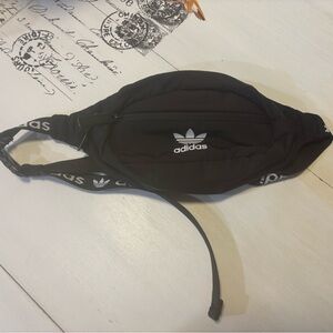 Adidas Black Belt Bag with Adjustable Strap and Logo